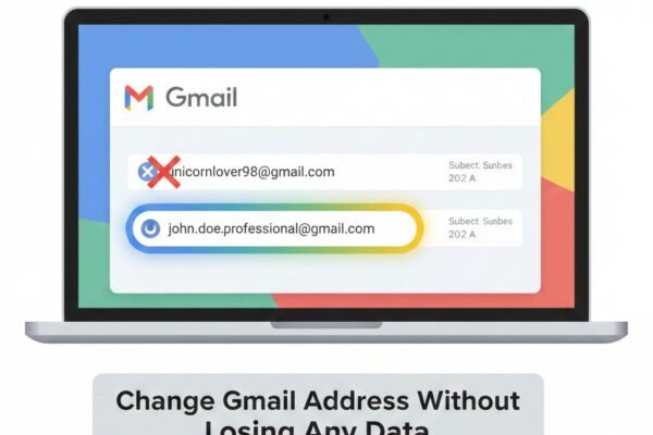 How to change Gmail address without losing any data in new Google update