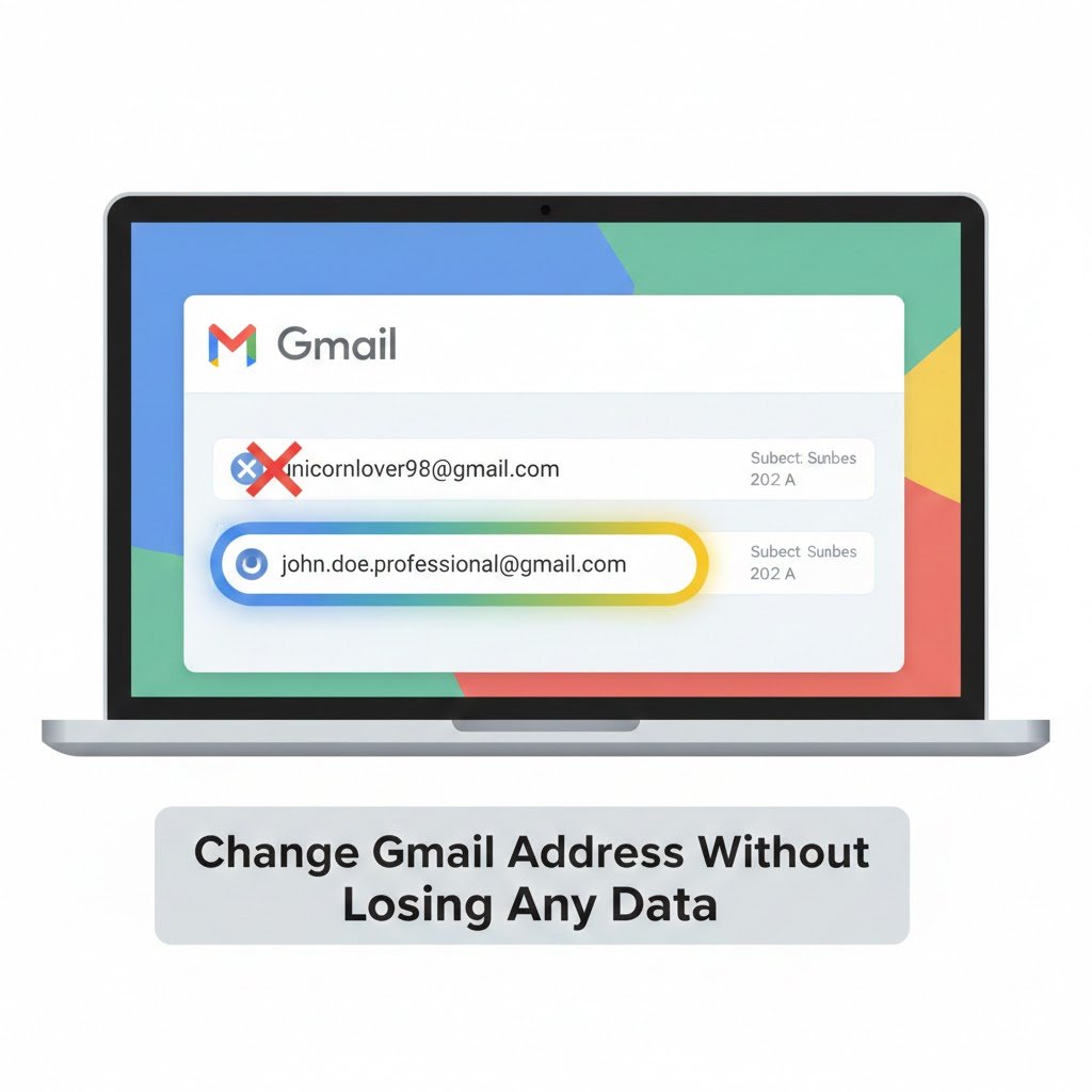 How to change Gmail address without losing any data in new Google update