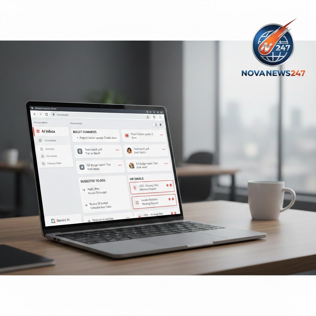 Gmail AI Inbox showing smart email summaries