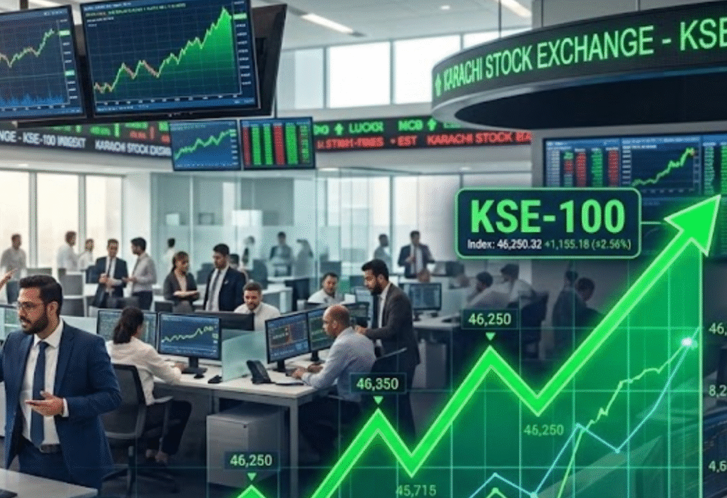 KSE-100 market recovery showing 65-point rise after morning crash