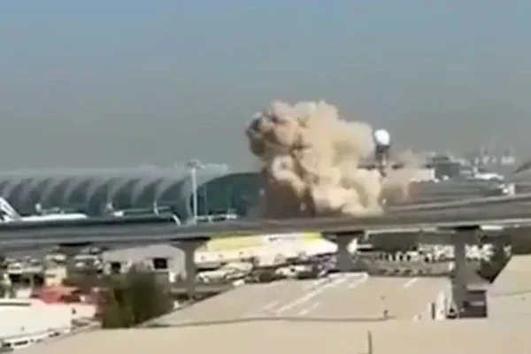 Massive Fire Near Dubai Airport After Suspected Iranian Drone Strike