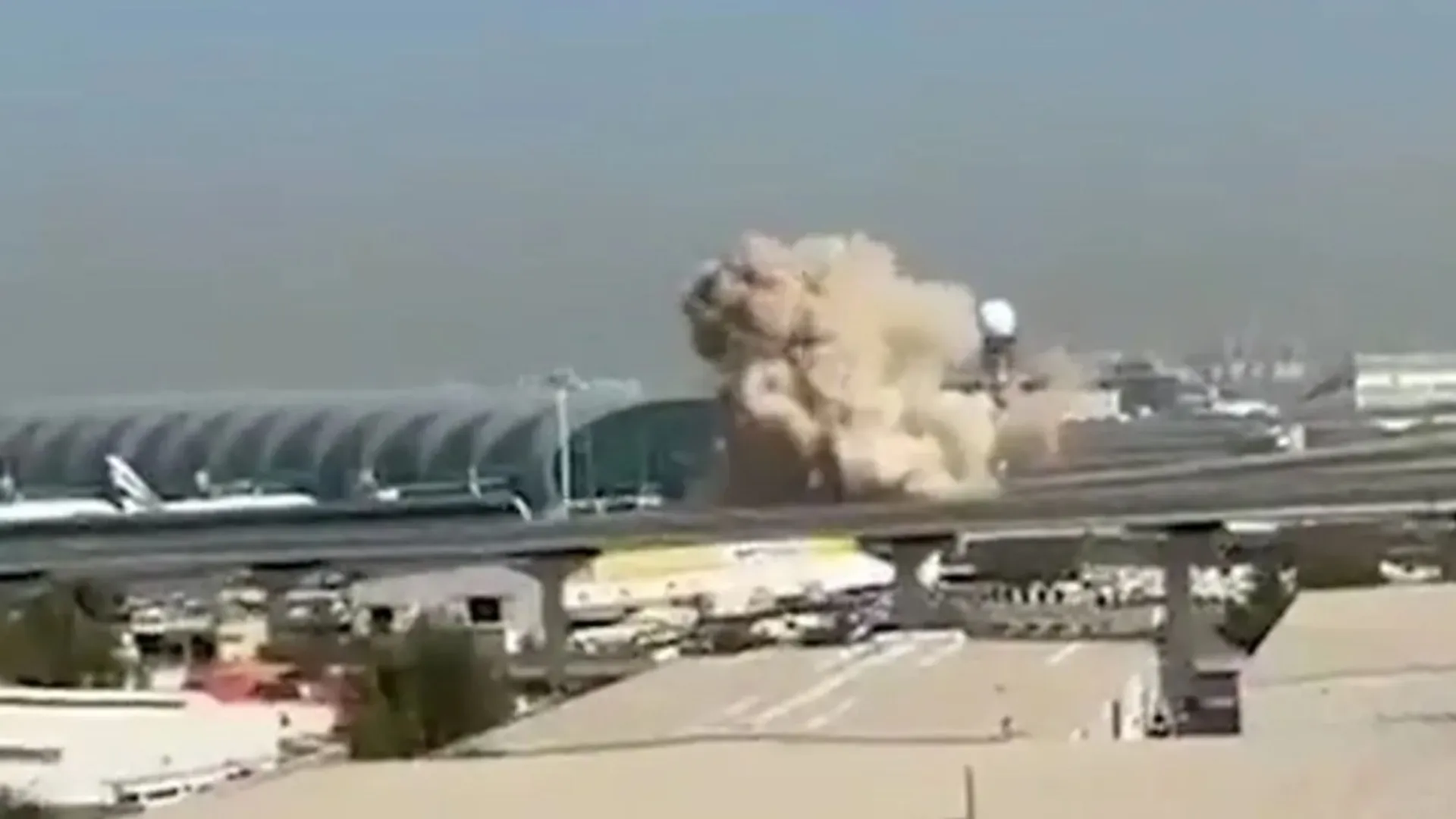 Massive Fire Near Dubai Airport After Suspected Iranian Drone Strike