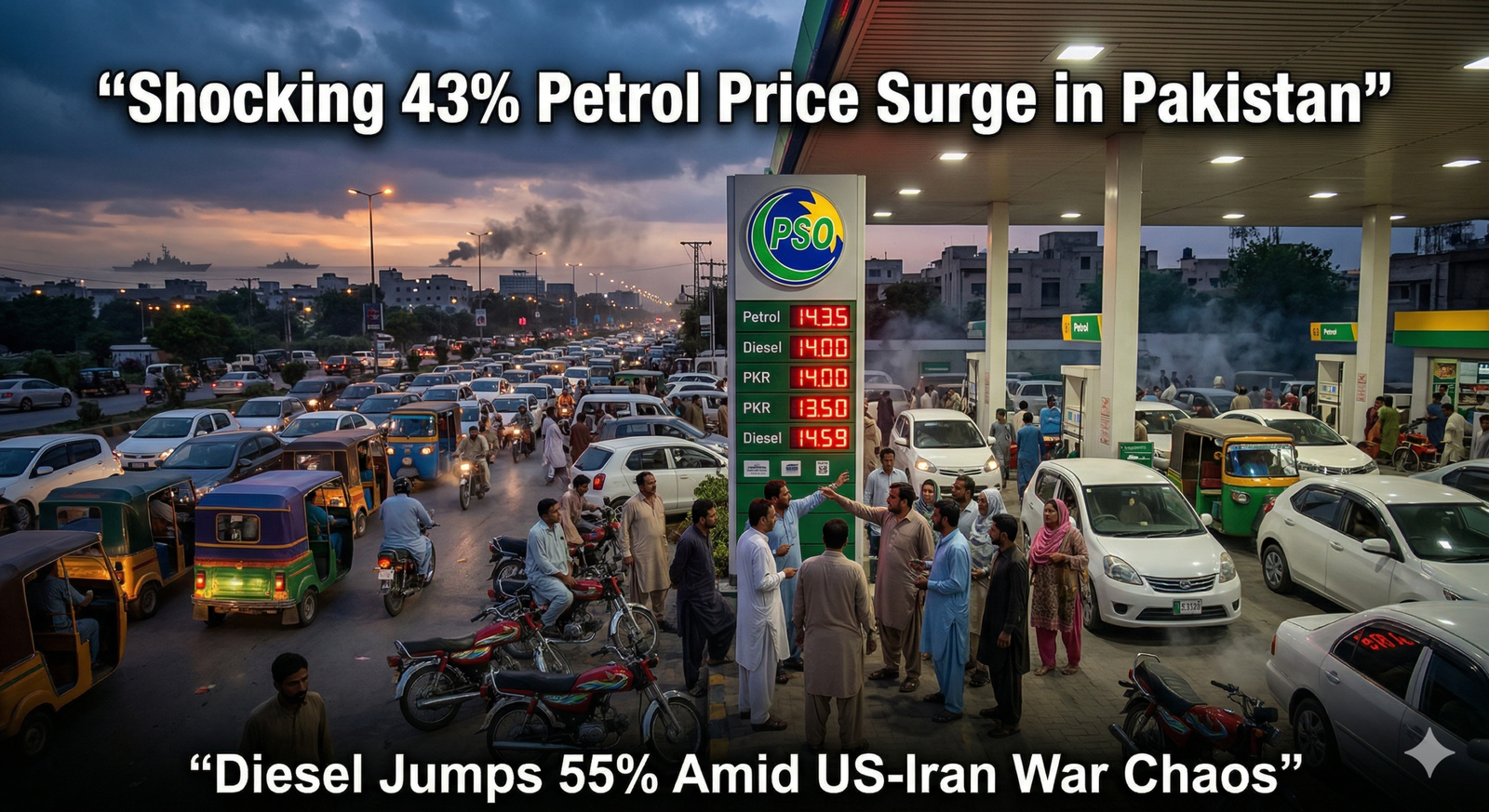 Shocking 43% petrol price surge in Pakistan as diesel jumps 55% amid US-Iran war chaos