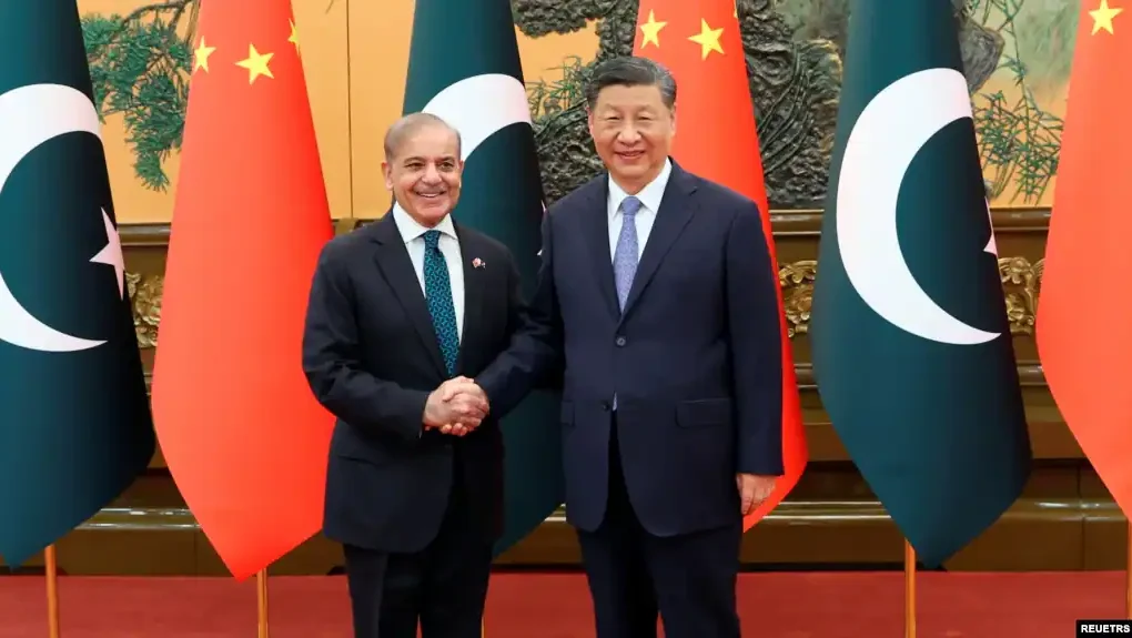 Prime Minister Shehbaz Sharif meeting Chinese President Xi Jinping during a state visit to China