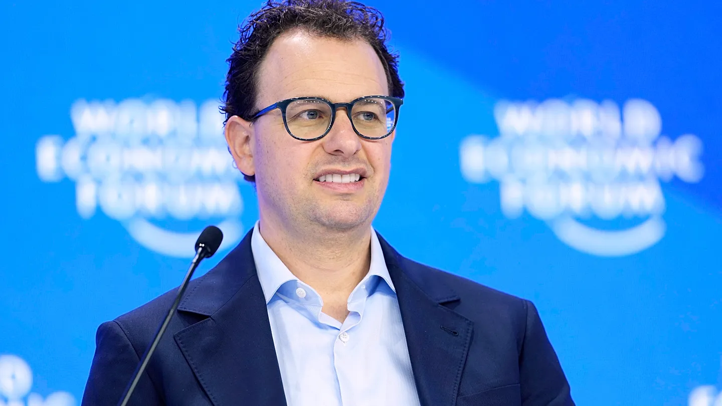 Anthropic CEO Dario Amodei speaking at a tech conference about AI growth being too hard to handle